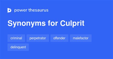 culprit thesaurus